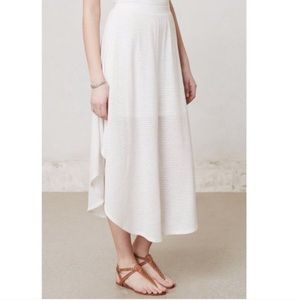 Anthropologie Bordeaux high low skirt— shadow stripe size XS